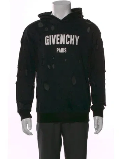 Pre-owned Givenchy Graphic Print Crew Neck Hoodie In Black