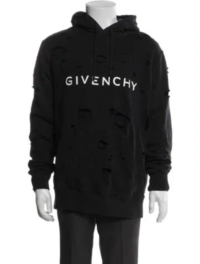 Pre-owned Givenchy Graphic Print Crew Neck Hoodie In Black