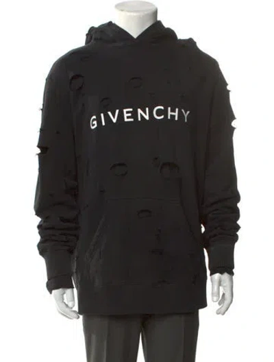 Pre-owned Givenchy Graphic Print Crew Neck Hoodie In Black