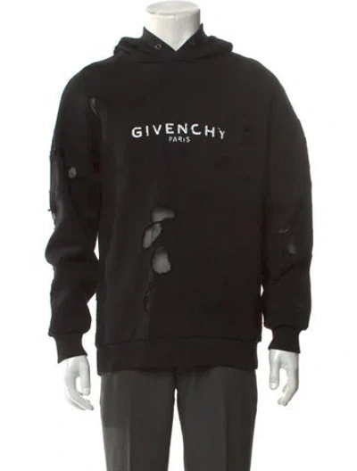 Pre-owned Givenchy Graphic Print Crew Neck Hoodie In Black