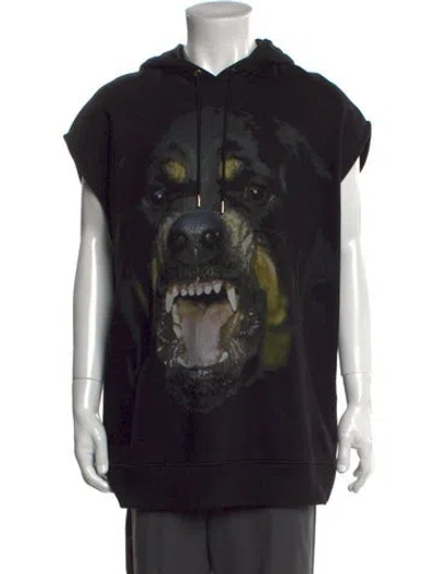 Pre-owned Givenchy Graphic Print Crew Neck Hoodie In Black