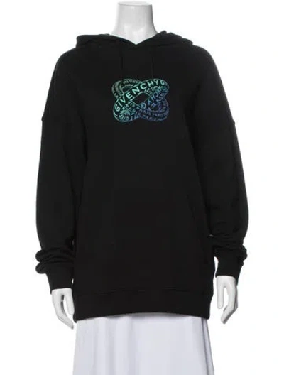 Pre-owned Givenchy Graphic Print Crew Neck Hoodie In Black