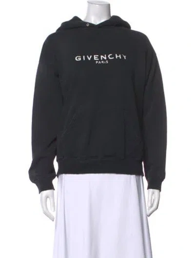 Pre-owned Givenchy Graphic Print Crew Neck Hoodie In Black