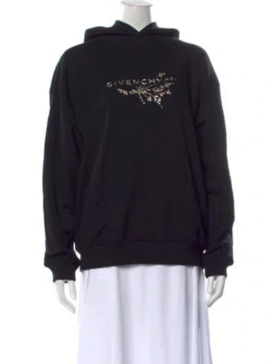 Pre-owned Givenchy Graphic Print Crew Neck Hoodie In Black