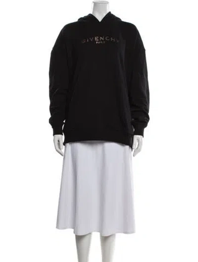 Pre-owned Givenchy Graphic Print Crew Neck Hoodie In Black