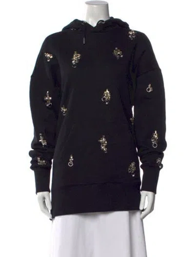 Pre-owned Givenchy Graphic Print Crew Neck Hoodie In Black