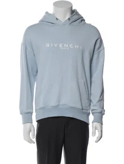 Pre-owned Givenchy Graphic Print Crew Neck Hoodie In Blue