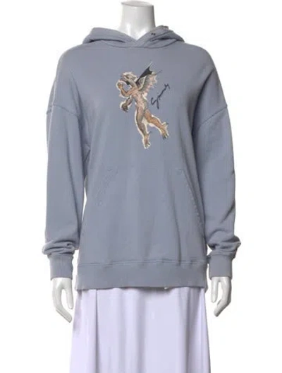 Pre-owned Givenchy Graphic Print Crew Neck Hoodie In Blue