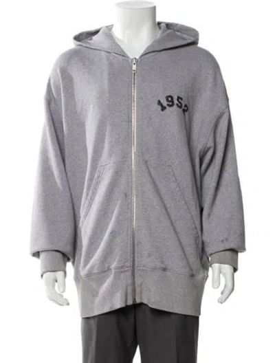 Pre-owned Givenchy Graphic Print Crew Neck Hoodie In Gray