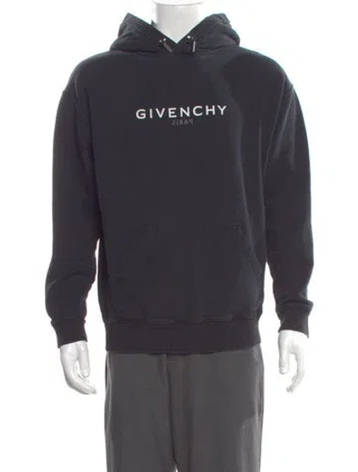 Pre-owned Givenchy Graphic Print Crew Neck Hoodie In Gray