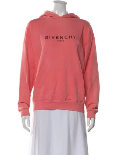 Pre-owned Givenchy Graphic Print Crew Neck Hoodie In Pink