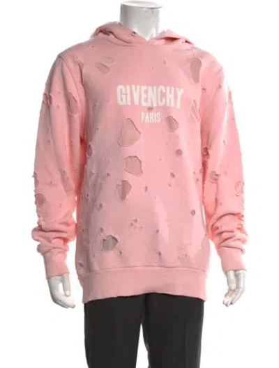 Pre-owned Givenchy Graphic Print Crew Neck Hoodie In Pink