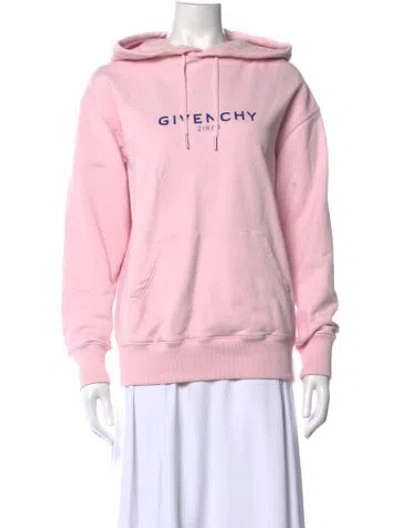 Pre-owned Givenchy Graphic Print Crew Neck Hoodie In Pink