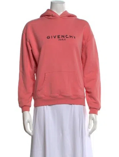 Pre-owned Givenchy Graphic Print Crew Neck Hoodie In Pink