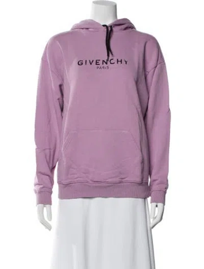 Pre-owned Givenchy Graphic Print Crew Neck Hoodie In Purple
