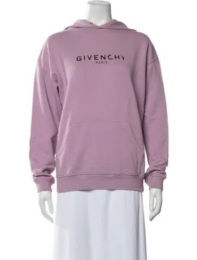 Pre-owned Givenchy Graphic Print Crew Neck Hoodie In Purple
