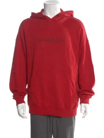 Pre-owned Givenchy Graphic Print Crew Neck Hoodie In Red