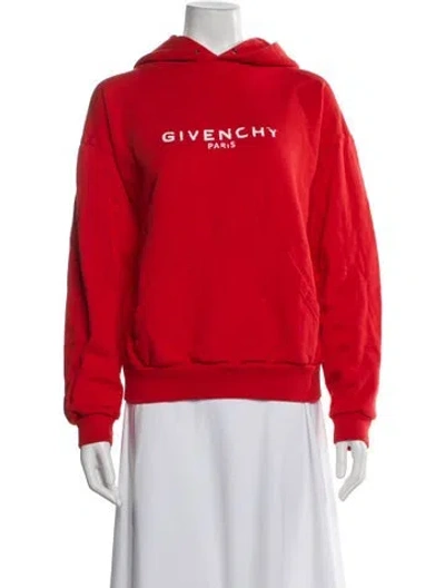Pre-owned Givenchy Graphic Print Crew Neck Hoodie In Red