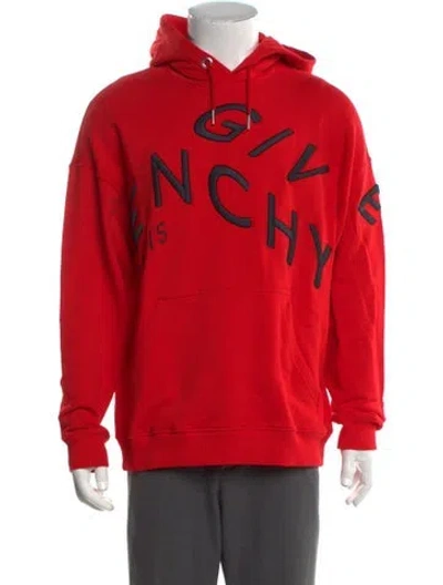 Pre-owned Givenchy Graphic Print Crew Neck Hoodie In Red