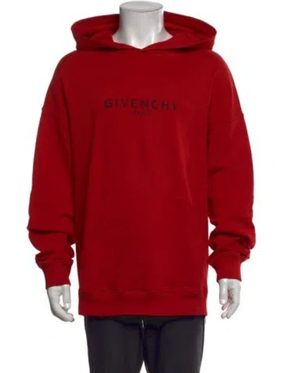 Pre-owned Givenchy Graphic Print Crew Neck Hoodie In Red
