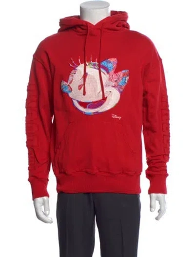 Pre-owned Givenchy Graphic Print Crew Neck Hoodie In Red