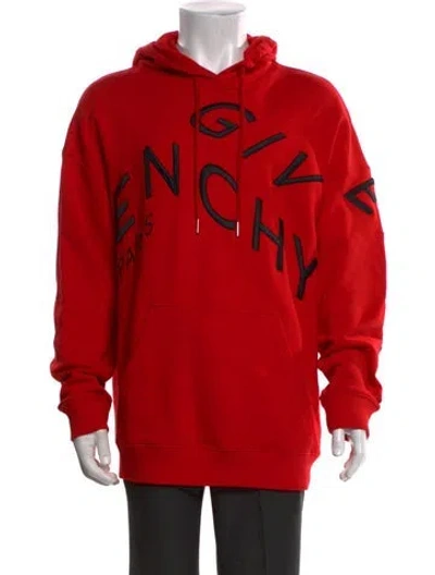 Pre-owned Givenchy Graphic Print Crew Neck Hoodie In Red