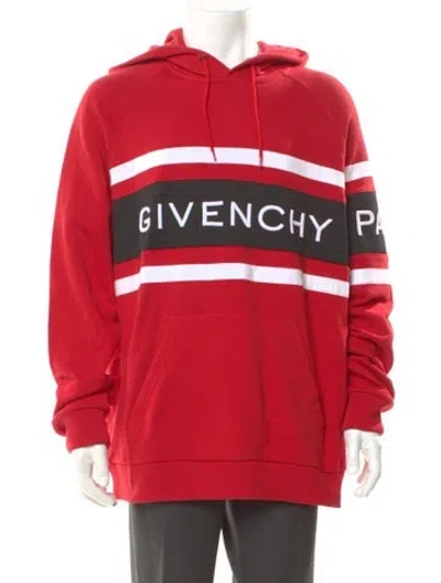 Pre-owned Givenchy Graphic Print Crew Neck Hoodie In Red