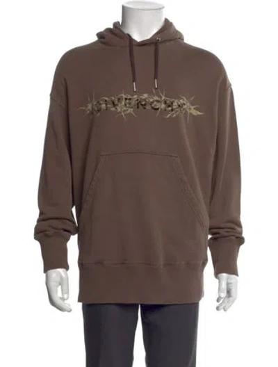Pre-owned Givenchy Graphic Print Crew Neck Hoodie W/ Tags In Brown
