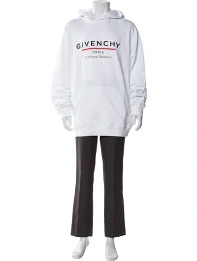 Pre-owned Givenchy Graphic Print Crew Neck Hoodie W/ Tags In White