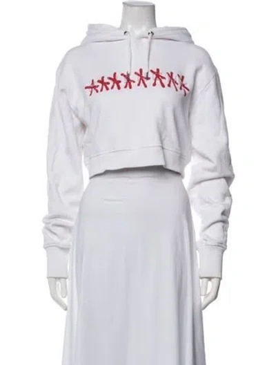 Pre-owned Givenchy Graphic Print Crew Neck Hoodie In White