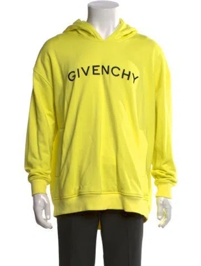 Pre-owned Givenchy Graphic Print Crew Neck Hoodie In Yellow