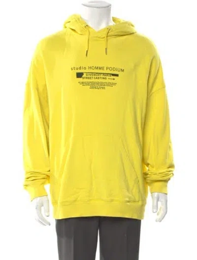 Pre-owned Givenchy Graphic Print Crew Neck Hoodie In Yellow