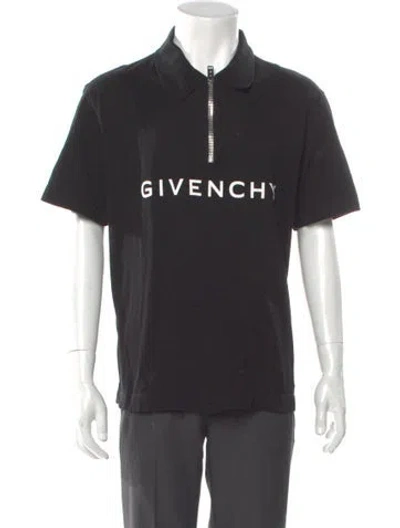 Pre-owned Givenchy Graphic Print Crew Neck Polo Shirt In Gray