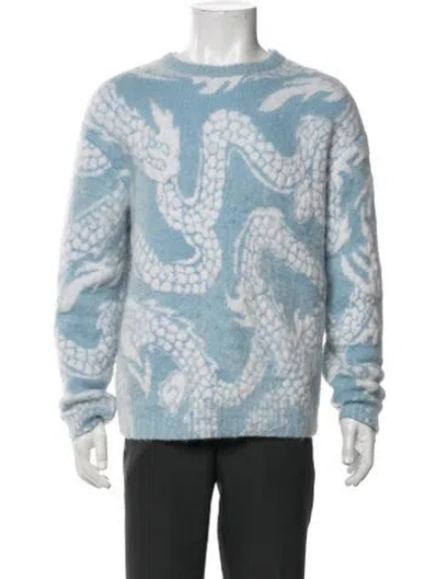 Pre-owned Givenchy Graphic Print Crew Neck Pullover In Blue