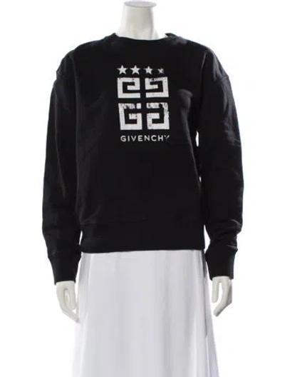 Pre-owned Givenchy Graphic Print Crew Neck Sweater In Black