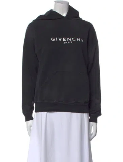 Pre-owned Givenchy Graphic Print Crew Neck Sweater In Black