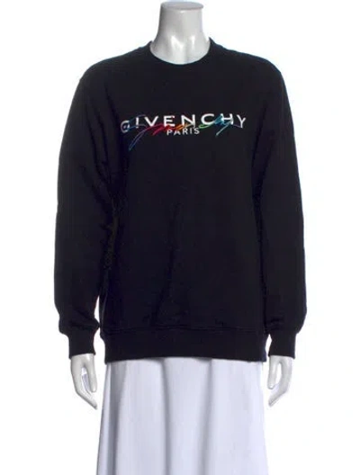 Pre-owned Givenchy Graphic Print Crew Neck Sweater In Black