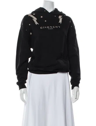 Pre-owned Givenchy Graphic Print Crew Neck Sweater In Black