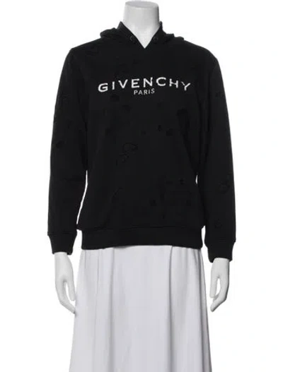 Pre-owned Givenchy Graphic Print Crew Neck Sweater In Black