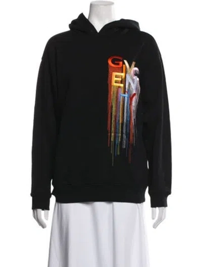 Pre-owned Givenchy Graphic Print Crew Neck Sweater In Black