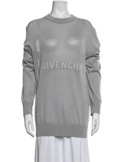 Pre-owned Givenchy Graphic Print Crew Neck Sweater In Blue