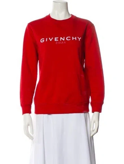 Pre-owned Givenchy Graphic Print Crew Neck Sweater In Red