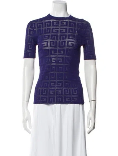 Pre-owned Givenchy Graphic Print Crew Neck Sweater W/ Tags In Blue