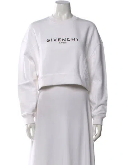 Pre-owned Givenchy Graphic Print Crew Neck Sweater In White