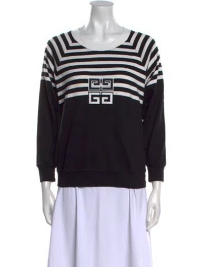 Pre-owned Givenchy Graphic Print Crew Neck Sweatshirt In Black