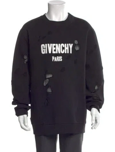Pre-owned Givenchy Graphic Print Crew Neck Sweatshirt In Black