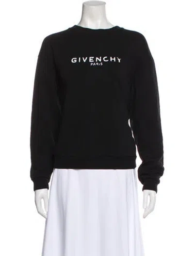 Pre-owned Givenchy Graphic Print Crew Neck Sweatshirt In Black