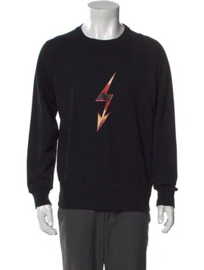 Pre-owned Givenchy Graphic Print Crew Neck Sweatshirt In Black