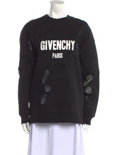 Pre-owned Givenchy Graphic Print Crew Neck Sweatshirt In Black
