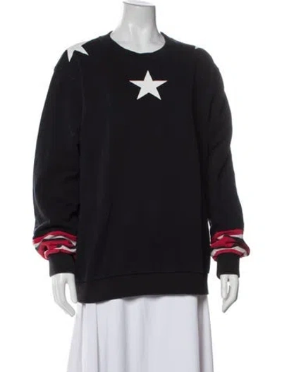 Pre-owned Givenchy Graphic Print Crew Neck Sweatshirt In Black